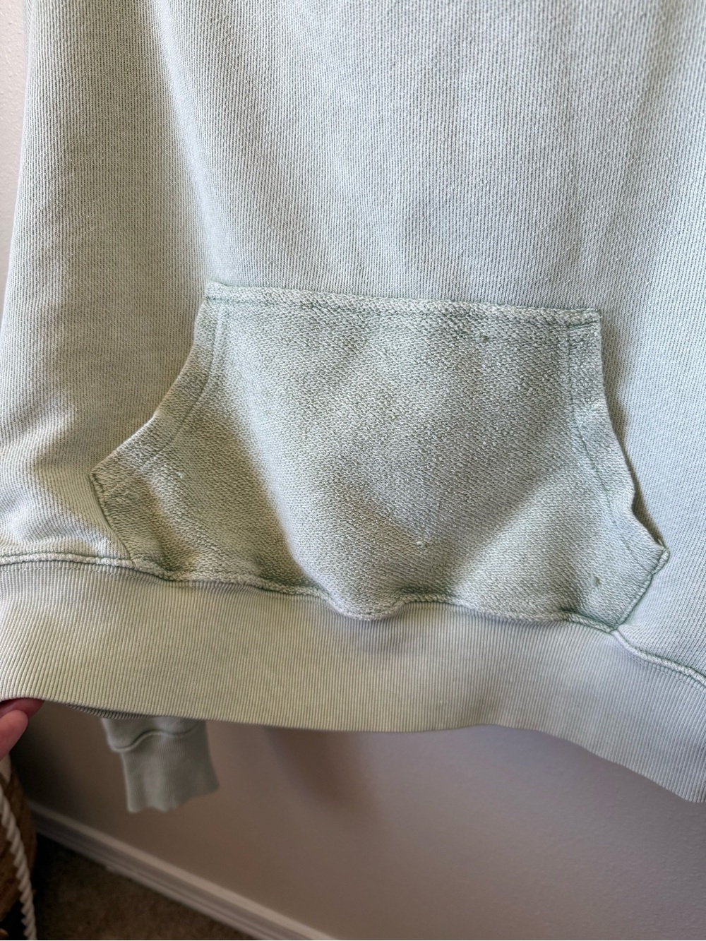 Free People Washed Sage Cropped Hooded Sweatshirt - Picture 3 of 7